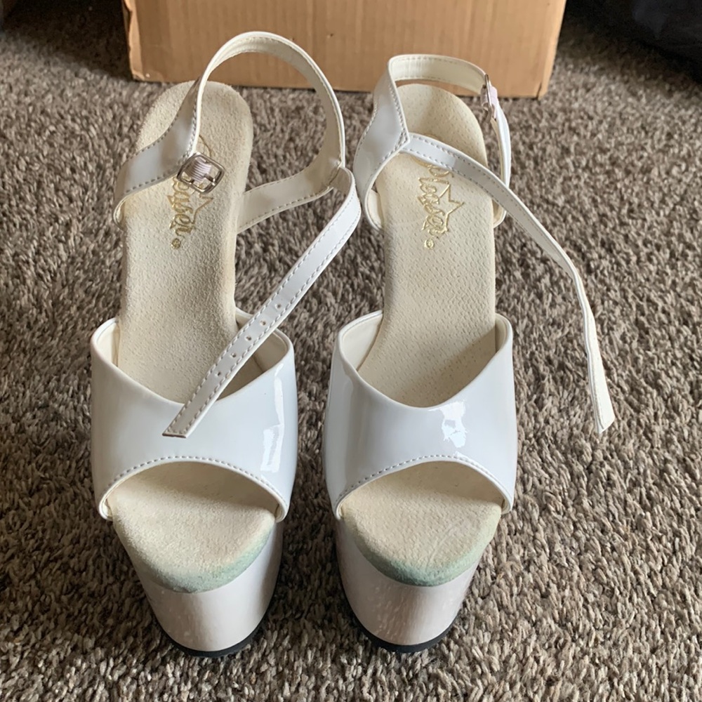 Pleaser USA white platforms